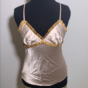 Silk gold and pink top